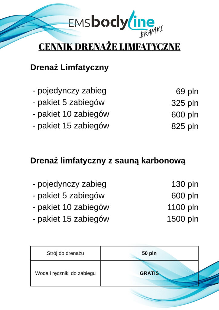 Cennik drenaż limfatyczny